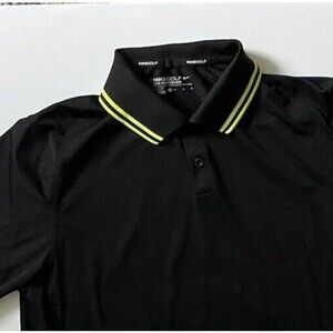 EXC Nike Golf Dri-Fit Mens Med. Polo Golf Shirt Short Sleeve Black/Yellow